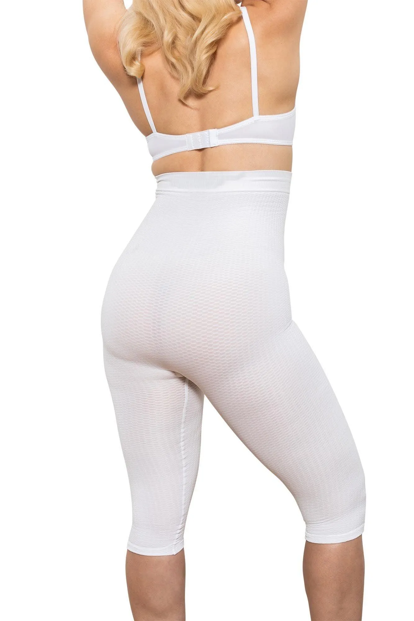 Women's high-waisted anti-cellulite micromassage capri leggings