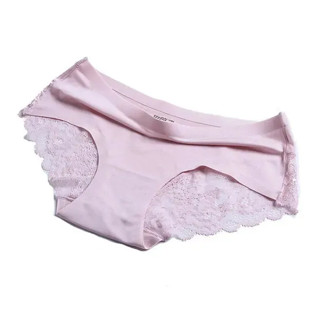 Women's Lace Panties Seamless  Nylon Silk for Girls Ladies Bikini Cotton