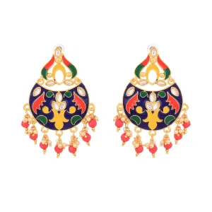 Yellow Chimes Beautifully Enamelled Stylish Gold Plated Meenakari Chandbali Earrings for Women and Girls…